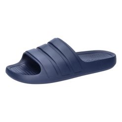 Sandały Dorosły Adidas Adilette Flow granatowy. Niebieskie sandały męskie Adidas, z materiału, bez zapięcia. Za 143.10 zł.