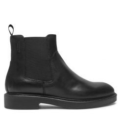 Sztyblety Vagabond Shoemakers. Czarne botki damskie Vagabond Shoemakers, bez obcasa, na płaskiej podeszwie, bez zapięcia. Za 379.99 zł.