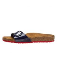 Birkenstock Klapki "Madrid" w kolorze granatowo-czerwonym rozmiar: 43. Niebieskie klapki damskie Birkenstock, bez wzorów, bez obcasa. Za 159.45 zł.