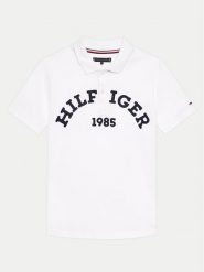 Tommy Hilfiger Polo Monotype 1985 Arch KB0KB08855 Biały Regular Fit. Białe t-shirty chłopięce Tommy Hilfiger, bez wzorów, z bawełny, bez ramiączek. Za 209.99 zł.