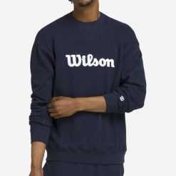 Bluza tenisowa męska Wilson Classic. Niebieskie bluzy bez kaptura męskie Wilson, m, z bawełny. Za 289.99 zł.