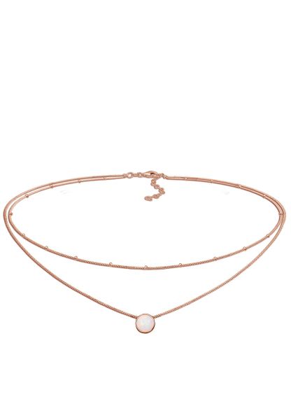 Elli Damski choker kulkowy Trend z syntetycznym opalem wykonany ze srebra próby 925 Sterling Silver Naszyjniki 1 ct. Szare naszyjniki damskie Elli, na co dzień, pozłacane. Za 313.99 zł.