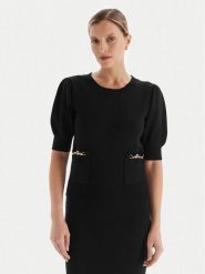 Fracomina Sweter FR25WT7019K55601 Czarny Slim Fit. Czarne swetry klasyczne damskie Fracomina, xs, z syntetyku, bez kołnierzyka. Za 549.99 zł.