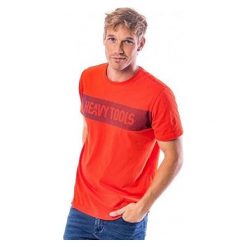 Heavy Tools Męski T-shirt Mavyl W18-233 Orange (rozmiar M). Pomarańczowe t-shirty męskie Heavy Tools, m, bez wzorów, bez kołnierzyka. W wyprzedaży za 70.00 zł.