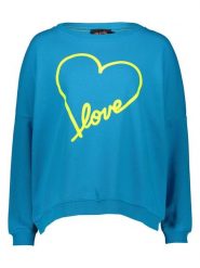 Miss goodlife Bluza "Heart Love" w kolorze niebieskim rozmiar: XS. Niebieskie bluzy bez kaptura damskie miss goodlife, xs, z bawełny. Za 173.99 zł.