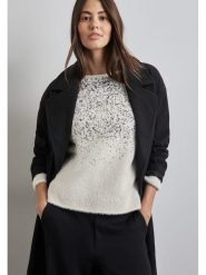 Street One Sweter w kolorze kremowym rozmiar: 42. Brązowe swetry klasyczne damskie Street One, z bawełny, bez kołnierzyka. Za 140.53 zł.