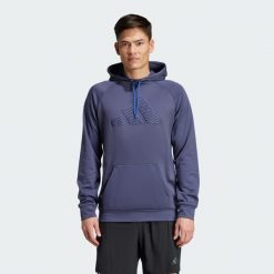 Bluza z kapturem Game and Go Training. Niebieskie bluzy z kapturem męskie Adidas, l, z materiału. Za 299.00 zł.