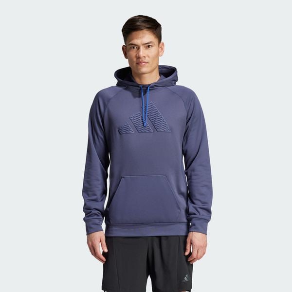 Bluza z kapturem Game and Go Training. Niebieskie bluzy z kapturem męskie Adidas, l, z materiału. Za 299.00 zł.
