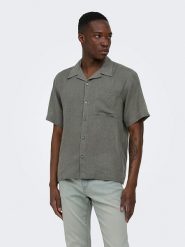 ONLY & SONS Koszula "Onslaurence" w kolorze szarym rozmiar: XL. Szare koszule męskie Only & Sons, xl, bez wzorów, bez kołnierzyka, bez ramiączek. Za 96.14 zł.