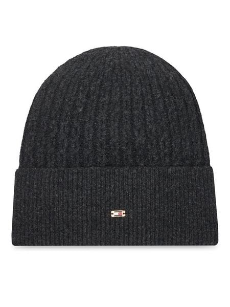 Tommy Hilfiger Czapka Th Cable Enamel Flag AW0AW17776 Czarny. Czarne czapki zimowe damskie Tommy Hilfiger, z nylonu. Za 159.99 zł.