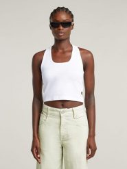 G-Star Top w kolorze białym rozmiar: M. Białe topy sportowe damskie G-Star, m, bez wzorów, z bawełny, bez ramiączek. Za 108.74 zł.