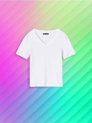 Koszulka bawełniana - biały. Białe t-shirty damskie Sinsay, l, bez wzorów, z bawełny, bez kołnierzyka. Za 15.99 zł.