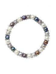 Mitzuko Bransoletka z perłami w różnych kolorach rozmiar: onesize. Szare bransoletki damskie Mitzuko, srebrne. Za 208.99 zł.