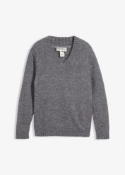 Łatwy w pielęgnacji sweter z grubej dzianiny. Szare swetry męskie bonprix, m, bez wzorów, z dzianiny, bez kołnierzyka. Za 112.99 zł.