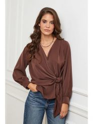 L'armoire de Suzette Bluzka w kolorze brązowym rozmiar: 38/40. Brązowe bluzki damskie L'armoire de Suzette, l, bez wzorów, klasyczne, bez kołnierzyka, bez ramiączek. Za 113.90 zł.