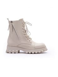 Foreverfolie Botki w kolorze kremowym rozmiar: 37. Brązowe botki damskie Foreverfolie, bez obcasa, bez zapięcia. Za 91.77 zł.