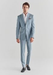 PAKO LORENTE – Niebieskie spodnie garniturowe P22SP-6G-004-N-S. Niebieskie spodnie wizytowe męskie Pako Lorente, z elastanu. Za 159.99 zł.