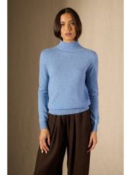 Perfect Cashmere Kaszmirowy sweter "Evelina" w kolorze błękitnym rozmiar: M. Niebieskie golfy damskie Perfect Cashmere, m, z kaszmiru, bez kołnierzyka. Za 416.30 zł.