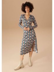 Aniston Sukienka w kolorze niebiesko-beżowym rozmiar: 36. Brązowe sukienki damskie Aniston, bez wzorów, z wiskozy, bez kołnierzyka, bez ramiączek, midi. Za 110.29 zł.