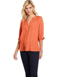 Heine Bluzka w kolorze pomarańczowym rozmiar: 48. Pomarańczowe bluzki damskie Heine, bez wzorów, z wiskozy, bez kołnierzyka, bez ramiączek. Za 78.28 zł.