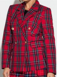 Żakiet w kratę z ozdobnymi guzikami - wielobarwny. Marynarki i żakiety damskie Sinsay, l, bez wzorów. W wyprzedaży za 33.99 zł.