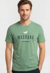 Męski T-Shirt Mustang Style Alex C Print Dark Ivy 1016683 6326. T-shirty męskie Mustang, m, bez wzorów, bez kołnierzyka. W wyprzedaży za 29.99 zł.