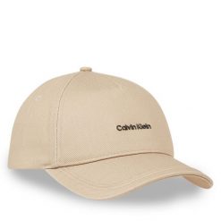 Czapka z daszkiem Calvin Klein. Brązowe czapki męskie CALVIN KLEIN, bez wzorów. Za 159.99 zł.