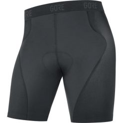 Spodenki Gore C5 Liner +. Czarne szorty męskie GORE WEAR, bez wzorów, ze skóry. Za 293.50 zł.