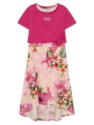 Guess Sukienka codzienna J6GK15 K6YW4 Różowy ciemny Regular Fit. Czerwone sukienki dziewczęce Guess, z aplikacjami, z bawełny, bez ramiączek. Za 234.99 zł.