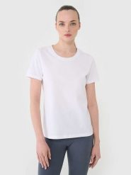4F Koszulka w kolorze białym rozmiar: XL. Białe bluzki damskie 4f, xl, bez wzorów, z bawełny, bez kołnierzyka. Za 30.56 zł.