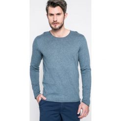 Selected - Sweter. Niebieskie swetry męskie Selected, m, z aplikacjami, z bawełny, bez kołnierzyka. Za 169.90 zł.
