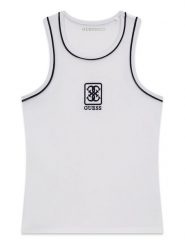 Guess Top J6GI11 K6YW4 Biały Regular Fit. Białe t-shirty chłopięce Guess, z aplikacjami, z bawełny, bez ramiączek. Za 84.99 zł.