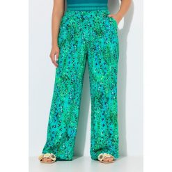 Damskie Spodnie palazzo zwierzęcy wzór szeroka nogawka elastyczny pas. Spodnie dresowe damskie Ulla Popken, plus size, z materiału. Za 239.99 zł.
