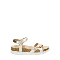 Sandały damskie Panama Jack Sulia Shine B3. Żółte sandały damskie Panama Jack, bez wzorów, ze skóry, bez obcasa, na płaskiej podeszwie. Za 479.80 zł.
