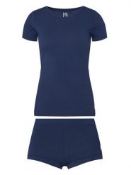 Polo Ralph Lauren Piżama 4P0719 Granatowy Regular Fit. Niebieskie piżamy damskie Polo Ralph Lauren, xs, bez wzorów, z bawełny, bez ramiączek. Za 349.99 zł.