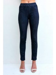 Bleu d'Azur Jegginsy "Vendy" - Slim fit - w kolorze granatowym rozmiar: 34. Niebieskie legginsy damskie Bleu d'Azur, w ażurowe wzory, z bawełny. Za 57.06 zł.