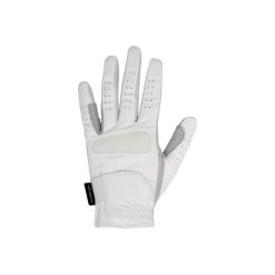 Rękawiczki jeździeckie Grippy damskie. Białe rękawiczki damskie FOUGANZA, bez wzorów, z elastanu. Za 39.99 zł.