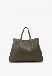 Ciemnozielona Dwukomorowa Torebka Typu Shopper Ozdobiona Metalicznymi Aplikacjami Adorrive. Zielone shopper bag damskie Born2be, z aplikacjami, z jeansu, bez dodatków. Za 169.99 zł.