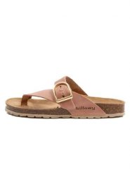 Billowy Skórzane japonki w kolorze różowym rozmiar: 36. Różowe klapki damskie Billowy, bez wzorów, bez obcasa. Za 117.45 zł.