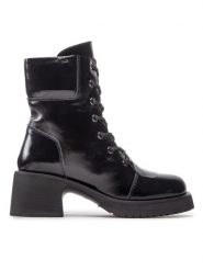 Rage Age Botki RA-83-06-000480 Czarny. Czarne botki damskie Rage Age, ze skóry, bez obcasa, na słupku, bez zapięcia. Za 549.99 zł.