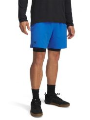 Under Armour Szorty funkcyjne 2w1 w kolorze niebieskim rozmiar: M. Niebieskie szorty męskie Under Armour, z materiału, bez kołnierzyka. Za 139.20 zł.