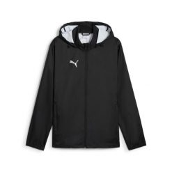 Kurtka treningowa Puma teamAddition All Weather. Czarne kurtki męskie Puma, s, bez wzorów, z materiału, z kapturem. Za 229.15 zł.
