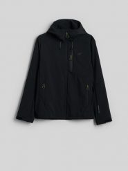 4F Kurtka softshell wiatroodporna membrana 8000 męska - czarna L. Czarne kurtki męskie 4f, l, bez wzorów, z materiału, bez kaptura. Za 399.99 zł.