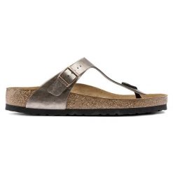Birkenstock Gizeh BF Graceful Taupe Japonki damskie. Brązowe klapki damskie Birkenstock, bez wzorów, z jeansu, bez obcasa. Za 369.99 zł.