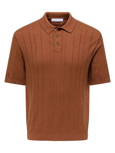ONLY & SONS Koszulka polo "Onssofus" w kolorze jasnobrązowym rozmiar: L. Brązowe koszulki polo męskie Only & Sons, l, bez wzorów, bez ramiączek. Za 124.98 zł.