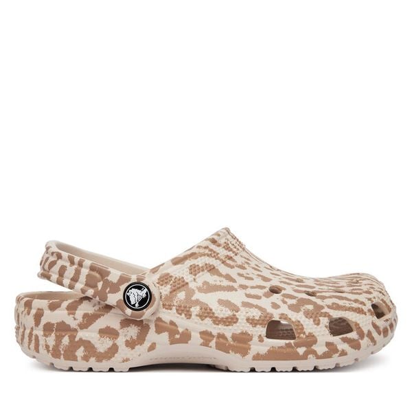 Klapki Crocs. Brązowe klapki damskie Crocs, bez wzorów, bez obcasa. Za 259.99 zł.