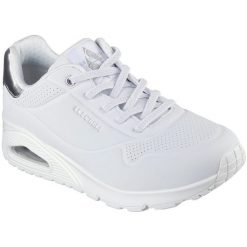 Buty sportowe damskie Skechers Uno Shimmer Away. Białe buty sportowe na co dzień damskie Skechers, bez wzorów, z gumy, trekkingowe, Skechers Sport. Za 371.99 zł.