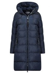 Geographical Norway Płaszcz zimowy "April" w kolorze granatowym rozmiar: XL. Niebieskie płaszcze damskie Geographical Norway, na zimę, xl, bez wzorów, z puchu. Za 349.73 zł.