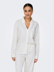 ONLY Bluzka w kolorze białym rozmiar: XL. Białe bluzki damskie Only, xl, bez wzorów, bez kołnierzyka, bez ramiączek. Za 92.21 zł.