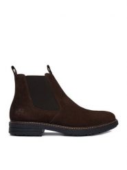 Rieker Botki CEO-33180-28 Brązowy ciemny. Brązowe buty zimowe męskie Rieker, ze skóry, bez zapięcia. Za 439.99 zł.